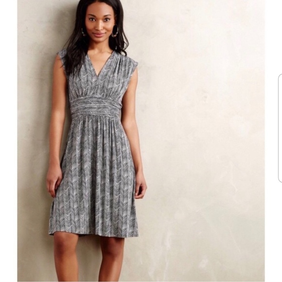 Anthropologie Dresses & Skirts - Plenty by Tracy Reese Gray Chevron Niki Dress XL